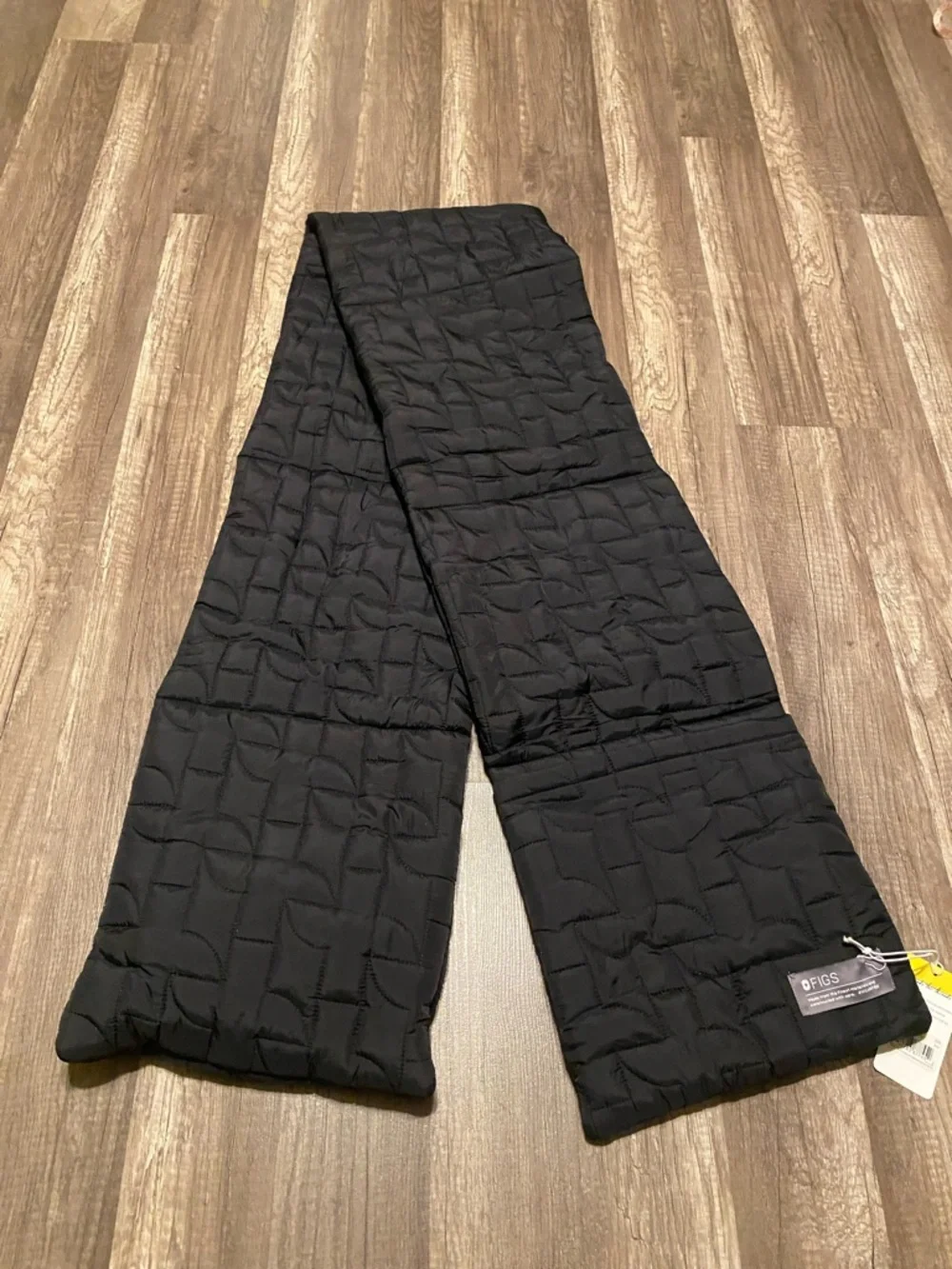 Figs Quilted Black Wrap Scarf